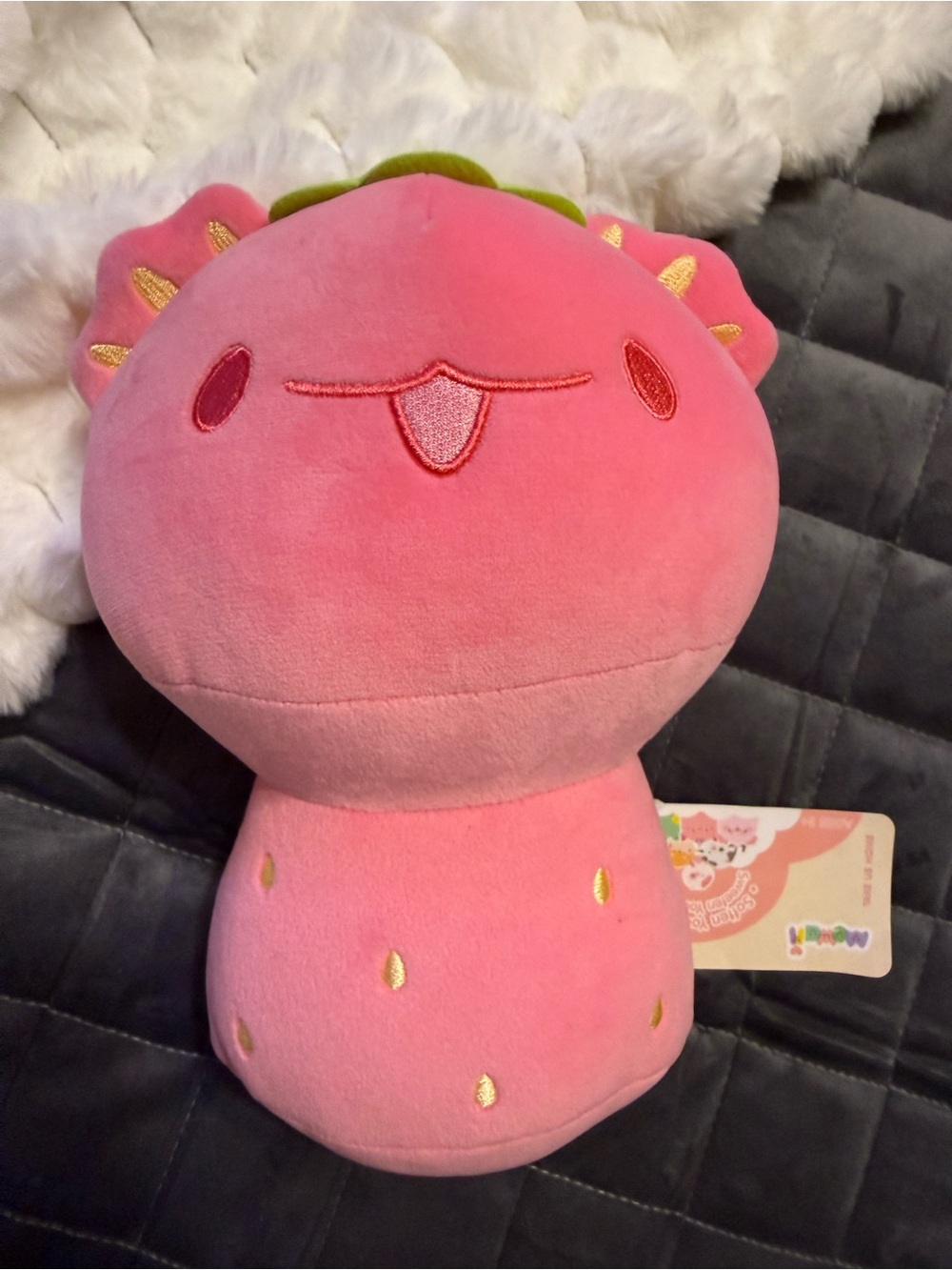 Plush Pink Strawberry Character Stuffed Toy - Cute Soft Cuddler